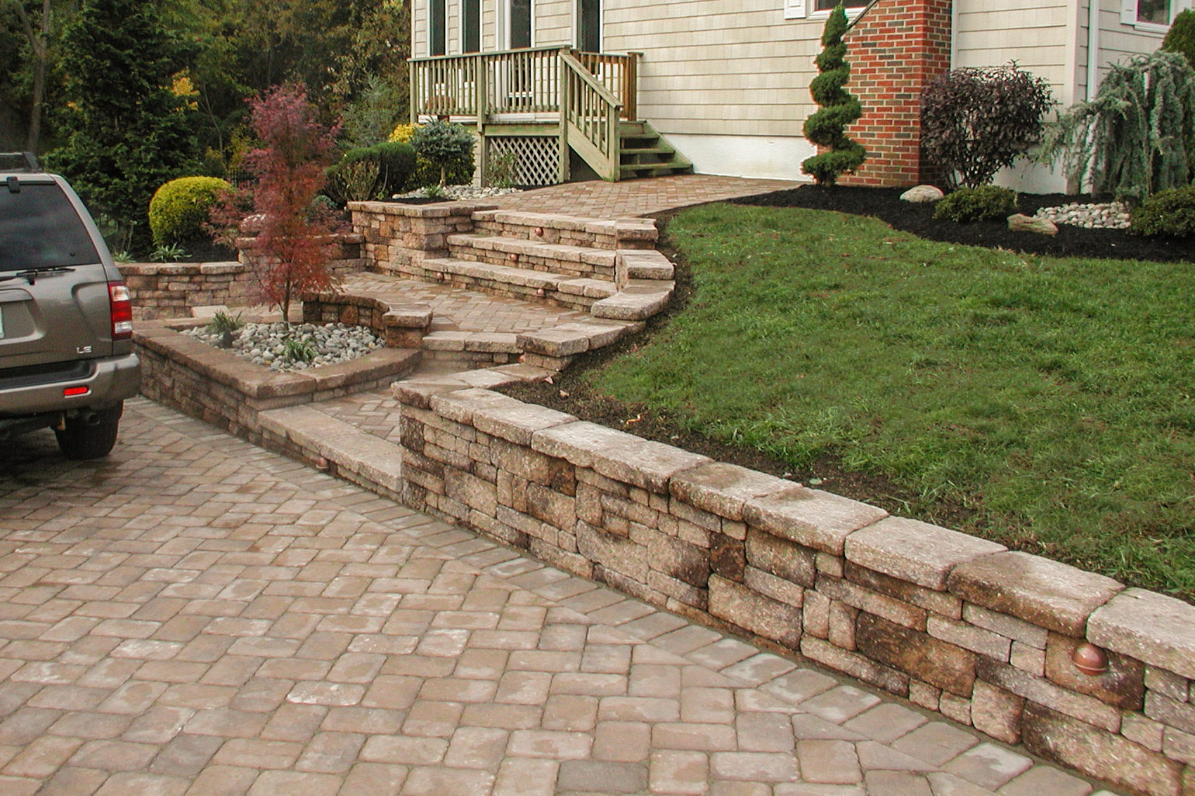 Paver Walkway, Wall, Driveway & Landscaping